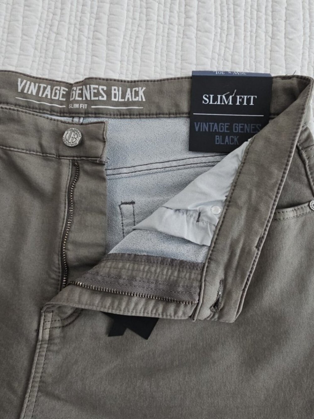 Vintage Genes Black Jeans Men's 36x30 Gray French Terry Denim Stretch NWT NEW - Picture 16 of 16